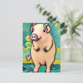 Carte Postale Les porcs voleront (Debout devant)