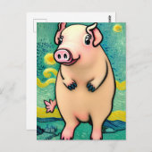 Carte Postale Les porcs voleront (Devant / Derrière)