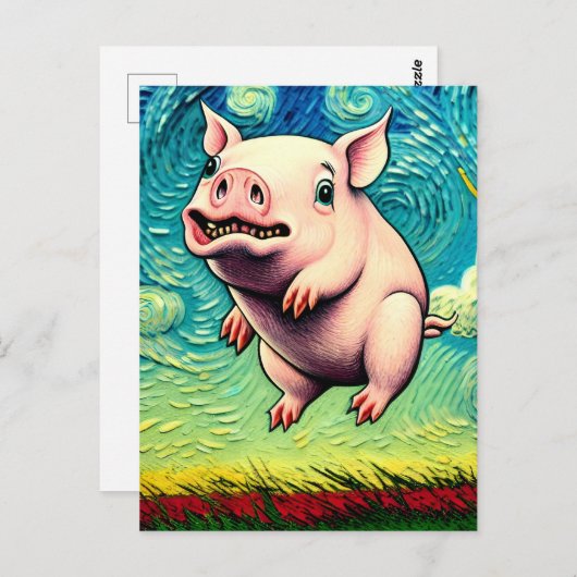 Carte Postale Les porcs voleront (Devant / Derrière)