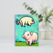 Carte Postale Les porcs voleront (Debout devant)