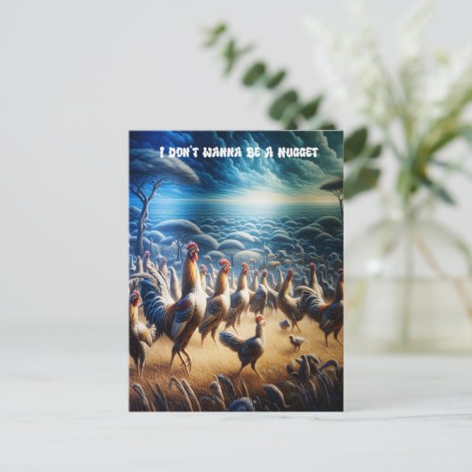 Carte Postale Les Poulets Dansent À Travers Les Champs (Debout devant)