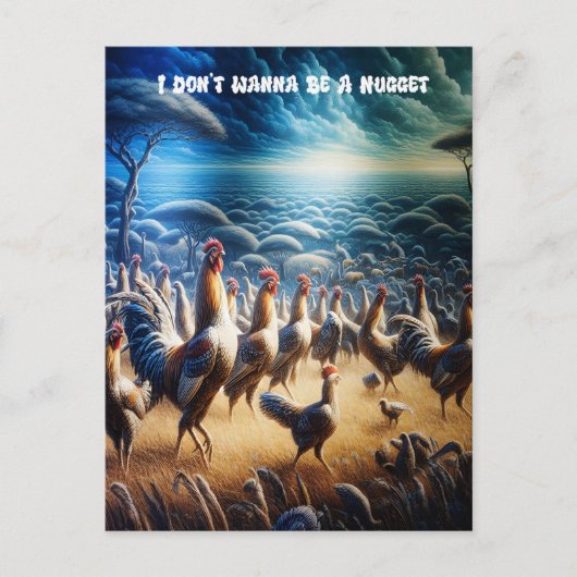 Carte Postale Les Poulets Dansent À Travers Les Champs (Devant)