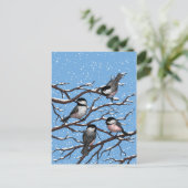 Carte Postale Les poulets en hiver (Debout devant)