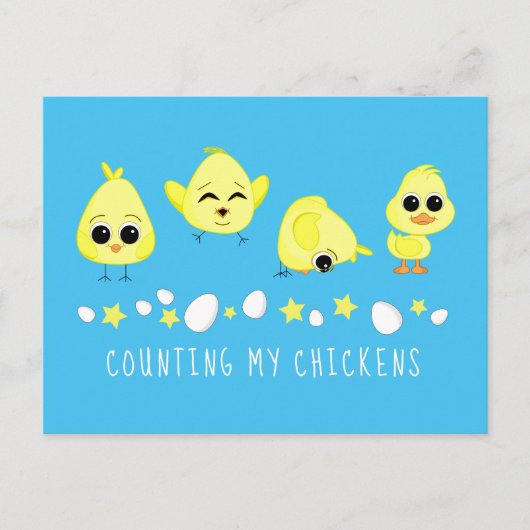 Carte Postale Les poulets et les canards comptent mes poulets di (Devant)
