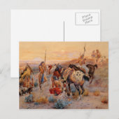 Carte Postale Les premières traces de Wagon de Charles M. Russel (Devant / Derrière)