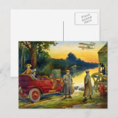 Carte Postale Les premiers jours de l'automobile 1910 (Devant / Derrière)