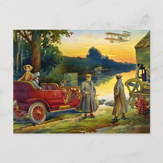 Carte Postale Les premiers jours de l'automobile 1910 (Devant)