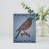 Carte Postale Les Premiers Oiseaux Attrapent Le Ver (Debout devant)