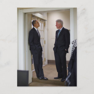 Carte Postale Les présidents Barack Obama et Bill Clinton