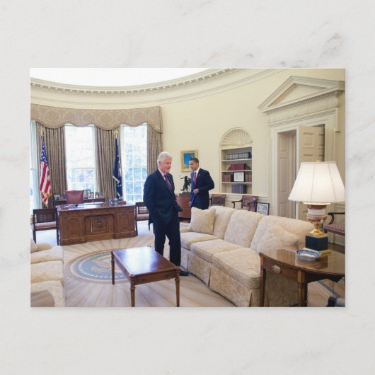 Carte Postale Les présidents Barack Obama et Bill Clinton (Devant)