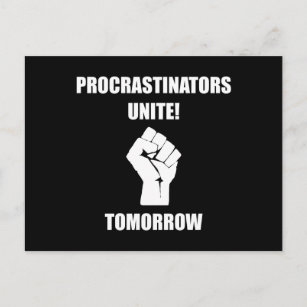 Carte Postale Les procrastinateurs s'unissent