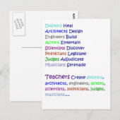 Carte Postale Les professeurs créent (Devant / Derrière)