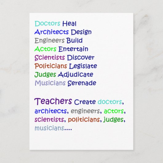 Carte Postale Les professeurs créent (Devant)