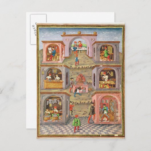 Carte Postale Les professions (Devant / Derrière)