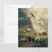 Carte Postale Les progrès américains par John Gast (Devant / Derrière)