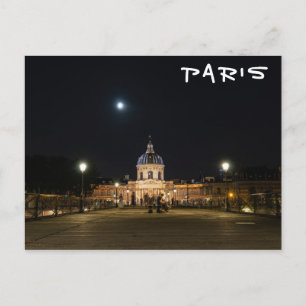 Carte Postale Les promeneurs sur le pont des Arts la nuit - Pari