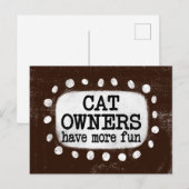 Carte postale Les propriétaires de chats s'amusent (Devant / Derrière)