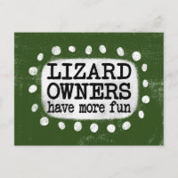 Carte postale Les propriétaires de lézards s'amuse