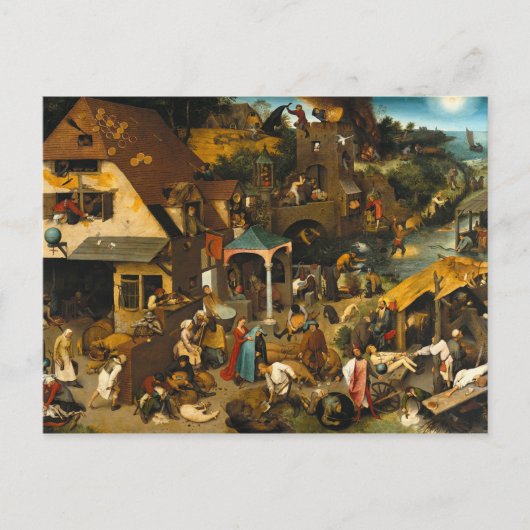 Carte Postale Les proverbes hollandais - Pieter Bruegel (Devant)