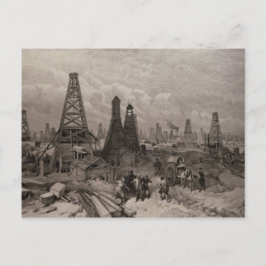 Carte Postale Les puits de pétrole à Bakou sur la Caspienne (Devant)