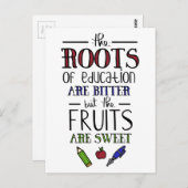 Carte Postale les racines de l'éducation sont des enseignants am (Devant / Derrière)