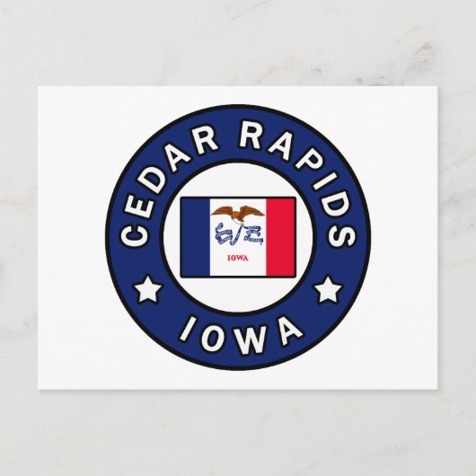 Carte Postale Les rapides de cèdre Iowa (Devant)