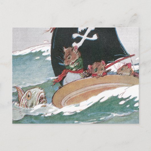 Carte Postale Les Rats à tarte et le Gros Poisson effrayant (Devant)