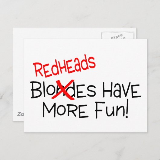 Carte Postale Les Redheads ont plus de plaisir (Devant / Derrière)