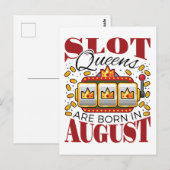 Carte Postale Les Reines des Machines à Sous Nées en Août Fêtent (Devant / Derrière)