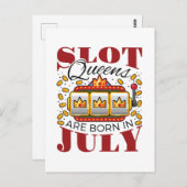 Carte Postale Les Reines des Machines à Sous sont Nées en Juille (Devant / Derrière)