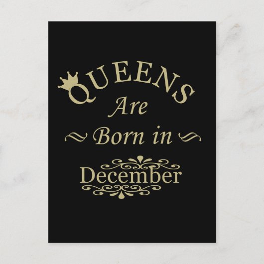 Carte Postale Les reines naissent en décembre (Devant)