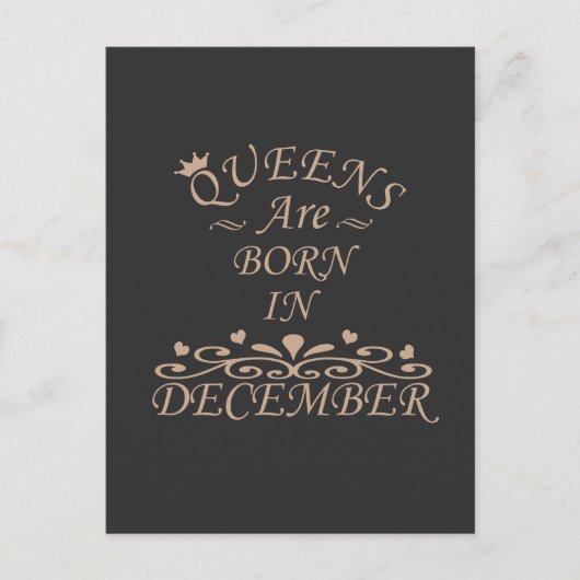 Carte Postale Les reines naissent en décembre (Devant)