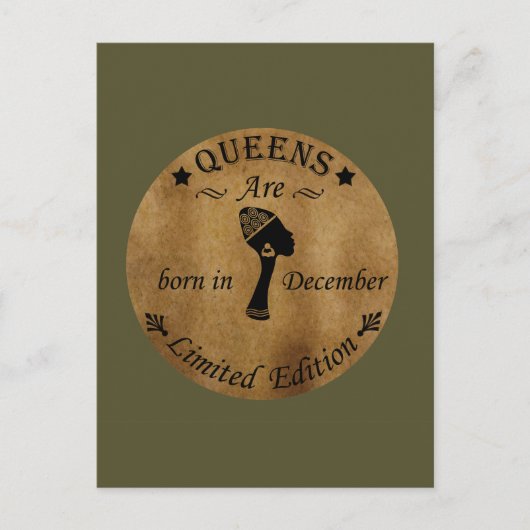 Carte Postale les reines sont nées en décembre (Devant)