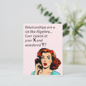Carte Postale Les relations sont comme Algebra Funny Quip (Debout devant)