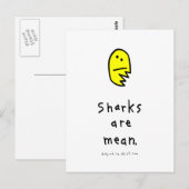 Carte Postale Les requins sont méchants. (Devant / Derrière)