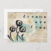 Carte Postale Les rêves sont libres (Devant / Derrière)