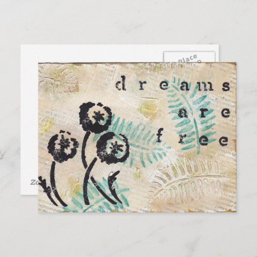 Carte Postale Les rêves sont libres (Devant / Derrière)