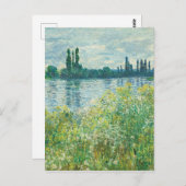 Carte Postale Les rives de la Seine par Monet (Devant / Derrière)