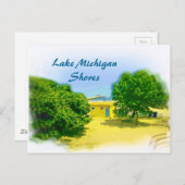 Carte Postale Les rives du lac de la plage de Chicago (Devant / Derrière)