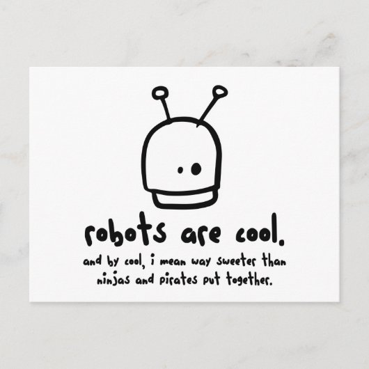 Carte Postale les robots c'est cool1 (Devant)