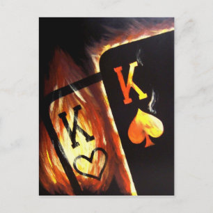 Carte Postale Les Rois flamboyants Postcard Poker Print Cowboys