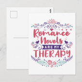 Carte Postale Les romans romantiques sont ma thérapie (Devant / Derrière)