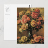 Carte Postale Les Roses Dans Un Vase (Devant / Derrière)
