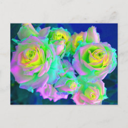 Carte Postale Les roses perlés iridescents