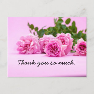 Carte Postale Les roses roses sont en rose merci