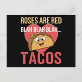 Carte Postale Les roses sont Red Blah Tacos Valentines Jour de l (Devant)