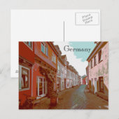 Carte Postale Les rues de l'arrière de l'Allemagne style affiche (Devant / Derrière)