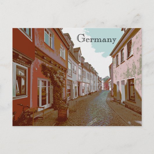 Carte Postale Les rues de l'arrière de l'Allemagne style affiche (Devant)
