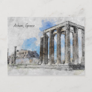 Carte Postale Les ruines du temple antique Zeus, Athènes, Grèce