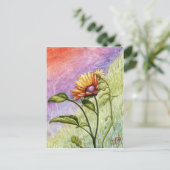 Carte Postale Les secrets de tournesol au coucher du soleil (Debout devant)
